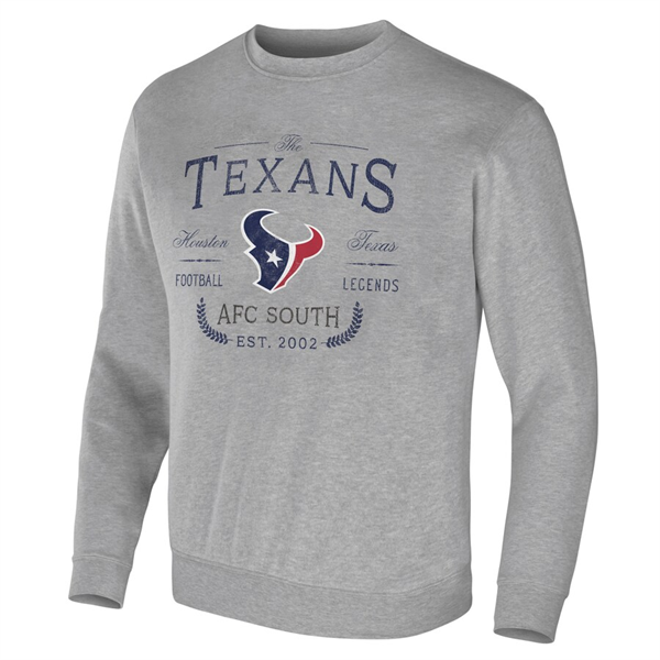 Men's Houston Texans Gray Darius Rucker Collection Pullover Sweatshirt Men's Houston Texans Gray Darius Rucker Collection Pullover Sweatshirt